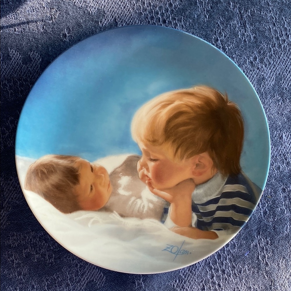 Charming Plate with Children Illustration